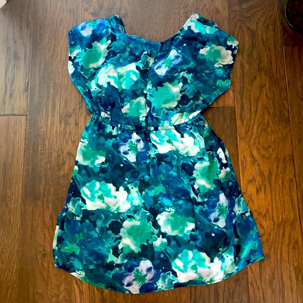 🌸2/$30 Xhileration Teal/Blue/Green Floral Dress